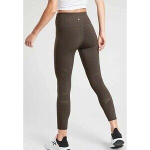 Athleta Persistence Camo Laser Cut 7/8 Leggings Green Size S Women’s High Waist